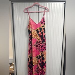 Pink Animal Print Maxi Strappy Dress by Myleene Klass